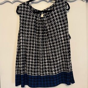 Calvin Klein Black and White Houndstooth Blouse